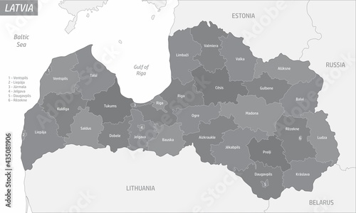 Latvia administrative map