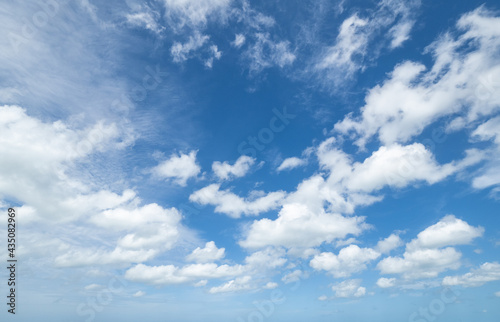 White clouds in a blue sky in Southwest Florida USA