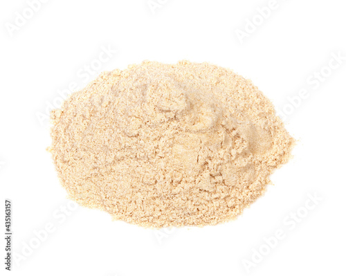 pile of apple pectin powder closeup on white