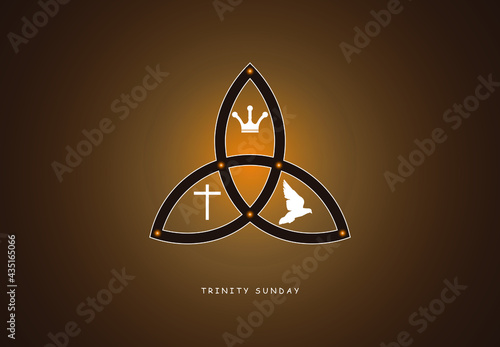 Trinity Sunday with religious trinity symbol vector illustration.