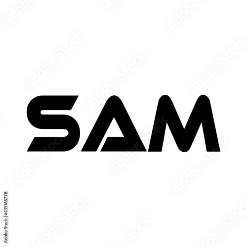 SAM letter logo design with white background in illustrator, vector logo modern alphabet font overlap style. calligraphy designs for logo, Poster, Invitation,