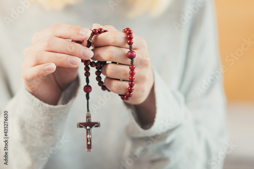 Christian life crisis prayer to god. Woman Pray for god blessing to wishing have a better life. woman hands praying to god with the bible.