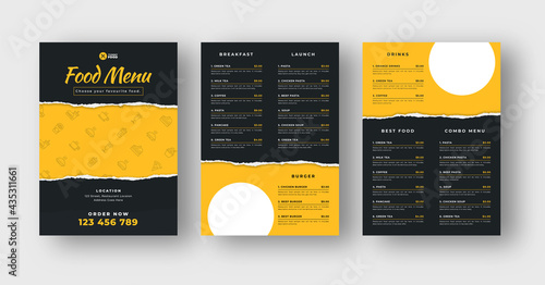 Food menu flyer template