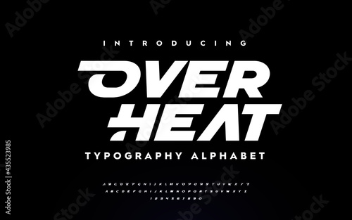 Modern Sport Italic Font. Typeface urban style fonts for technology, digital, movie, logo design. Alphabet Collections