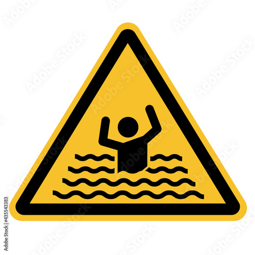 swim forbidden icon on white background. beware of drowning sign. drowning warning sign. flood warning symbol. flat style.