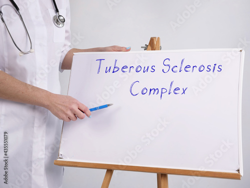 Healthcare concept meaning Tuberous Sclerosis Complex with inscription on the sheet.