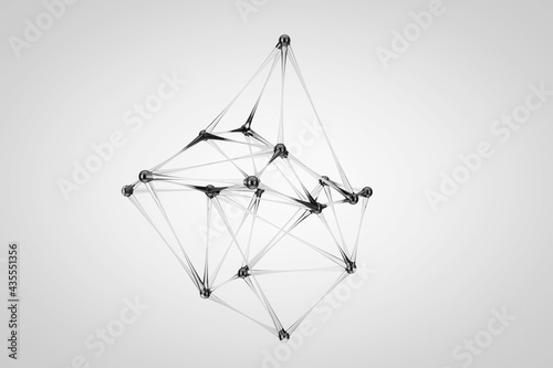 Abstract Science Medical Atom or Molecule Glass Structure. 3d Rendering