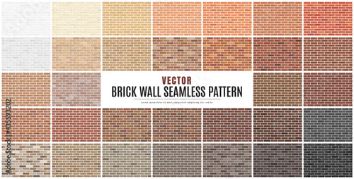 Block brick wall seamless pattern collection set texture background