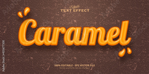 Caramel text, editable text effect