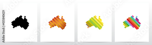 Australia On Colorfull Stripes Logo Design