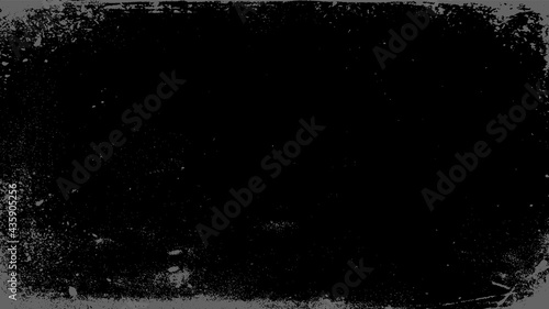 Black shabby background with threadbare frame. Old and Napless Effect. Vector illustration