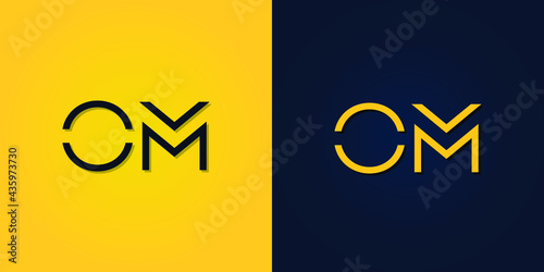 Minimalist Abstract Initial letter OM logo. This logo incorporates abstract letters in a creative way. It will be suitable for which company or brand name starts those initial.