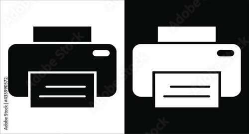 black and white flat style print icon