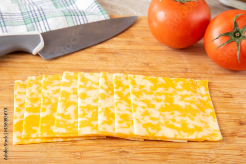 Sliced colby cheese