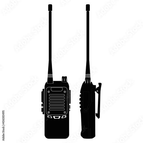 silhuotte of walkie talkie on white background