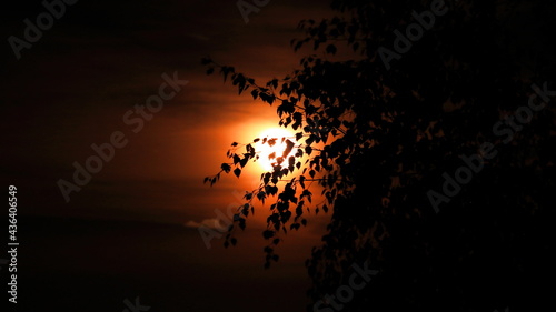 wschód księżyca czerwony księżyc Red Moon
