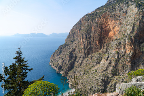 Butterfly valley in Turkey. Beautiful view on the blue lagoon