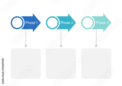 Phase 1 2 3 slide business infographic. Clipart image