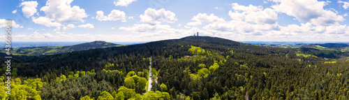 the taunus and grosser feldberg mountain panorama near frankfurt germany in spring