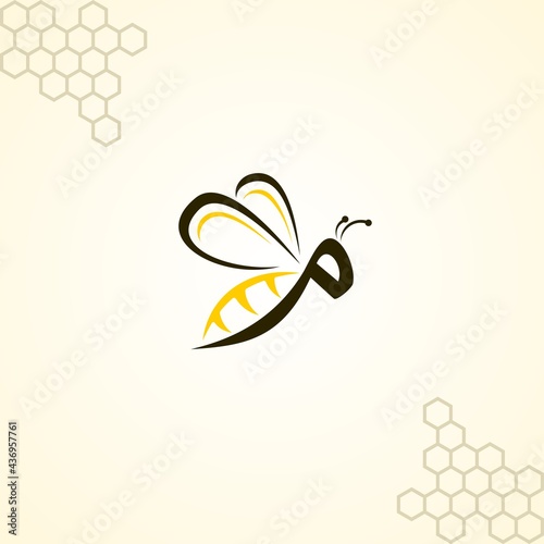 Simple Islamic Bee Calligraphy Logo