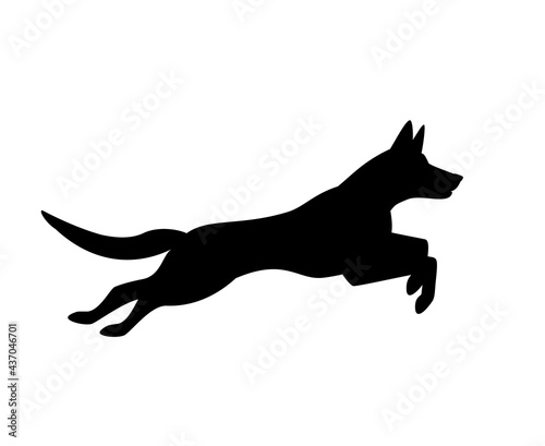 belgian malinois dog jumping running silhouette graphic