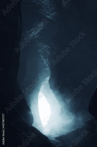 cave entrance dark underground landscape