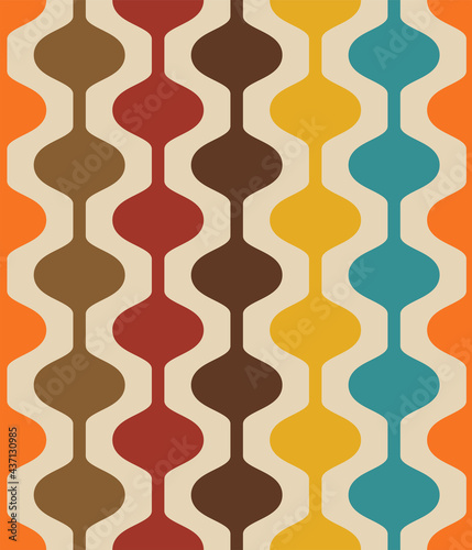 Retro seamless pattern - colorful nostalgic background design