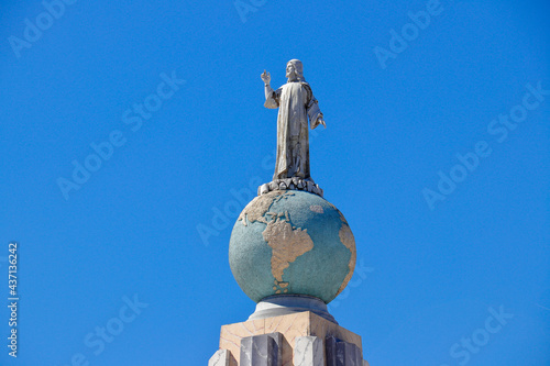 A close up shot of the landmark Monument to The Divine Savior of The World in San Salvador, El Salvador