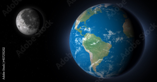 Earth planet and moon