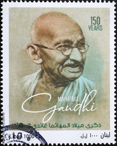 Mahatma Gandhi on postage stamp of Liban