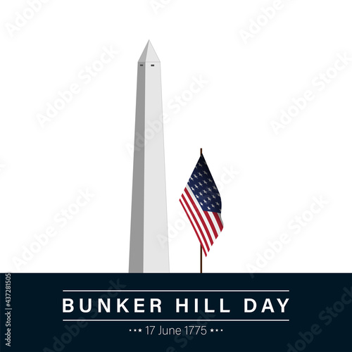 Vector Illustration of bunker hill day. The Battle of Bunker Hill was fought on June 17, 1775.