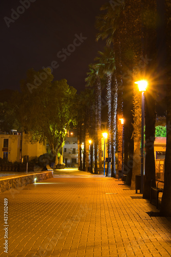 Night views of San Jose beach in Almeria, Spain