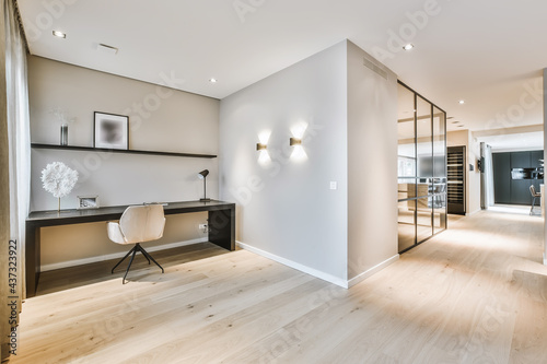 Interior of stylish hallway in luxury house