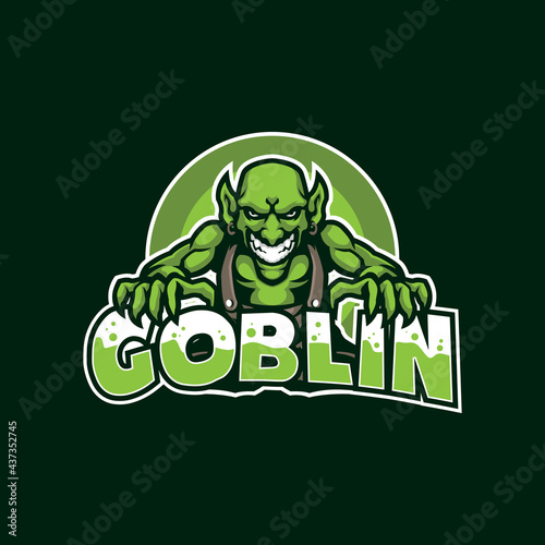 Goblin mascot logo design vector with modern illustration concept style for badge, emblem and t shirt printing. Smart goblin illustration for sport and esport team.