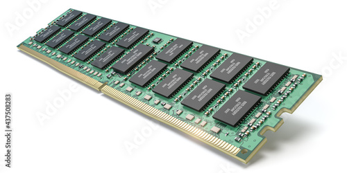 DDR ram computer memory module isolated on white.