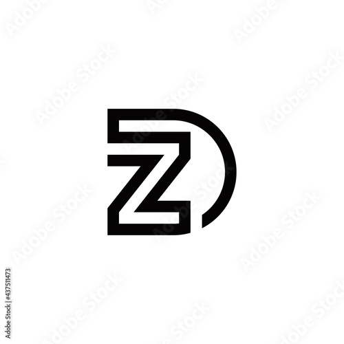 d z dz zd initial logo design vector template