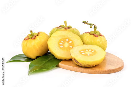 Garcinia and garcinia atroviridis fruits isolated on white background.