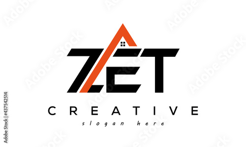 initial ZET letters real estate construction logo vector