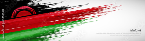 Abstract happy independence day of Malawi with creative watercolor national brush flag background