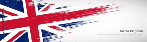 Abstract happy national day of United Kingdom with creative watercolor national brush flag background