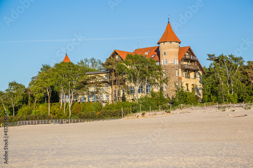 Beach with white sand in Slowinski national park, Baltic coast of Poland