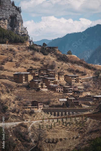 Remote Villages on the Slope of Balagezong Grand Canyon, China