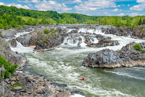 Kayakers on the Potomac River at the Great Falls