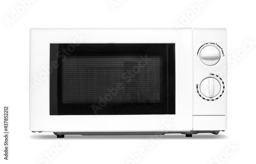 closed microwave isolated on a white background