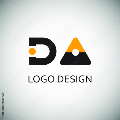 da letter for simple logo design