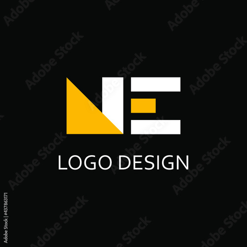 ne letter for logo design, n and e letter logo design template
