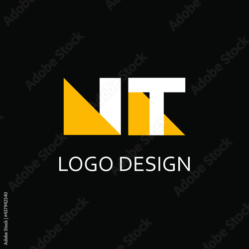 nt letter for logo design, n and t letter logo design template