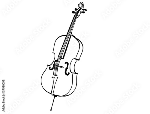 Cello isolated drawing storyboard Illustration