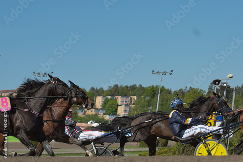 210530 - Elitloppet trotting event at Solvalla track in Stockholm Sweden. High quality photo