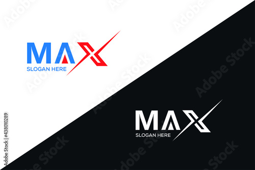 Typography of max letter logo with unique special character x monogram logo 